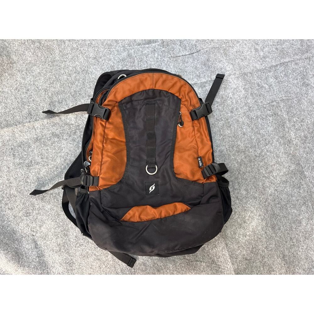 Spire Laptop Backpack Black Burnt Orange School Travel Tech Bag
